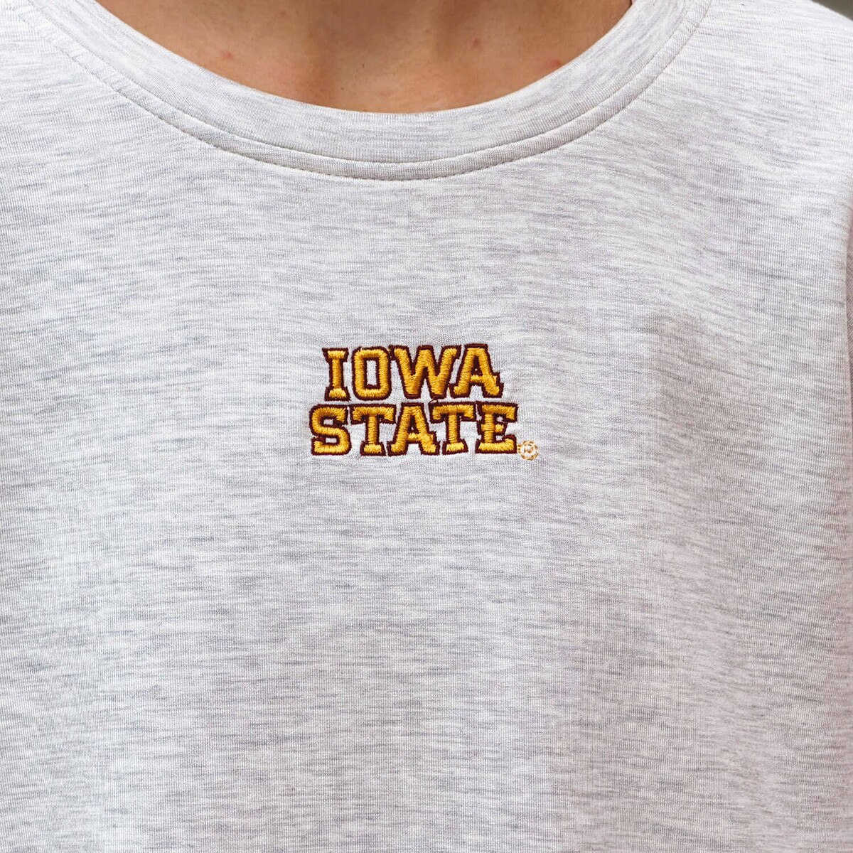 ZooZatz Women's Iowa State Ivory Heather 26 Crewneck Sweatshirt design close up